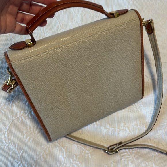 🇫🇷 Le Pierre Cream/ Brown Women's Bag top handle- Made in France 🇫🇷 - Picture 6 of 6